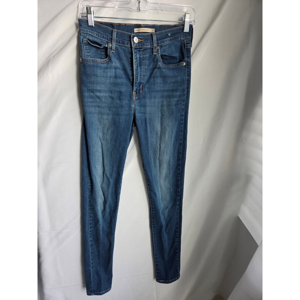 Levis Mile High Super Skinny Jeans Womens Blue Medium Skinny High Leg